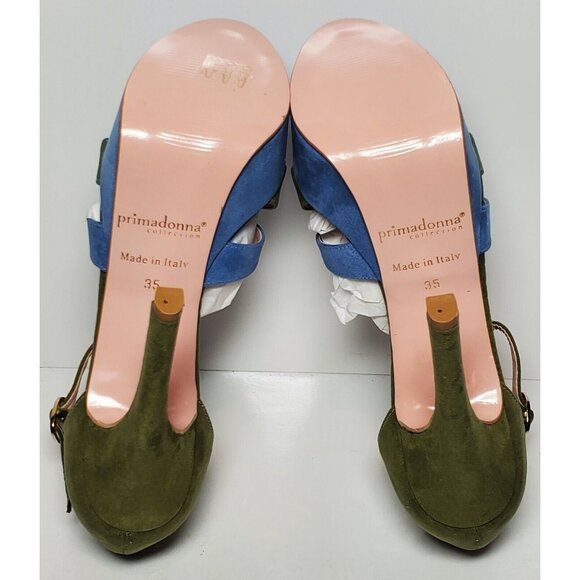 PRIMADONNA COLLECTION WOMEN EURO SIZE BLUE/GREEN 4.5 INCH HEEL  08211 MI - Picture 10 of 12